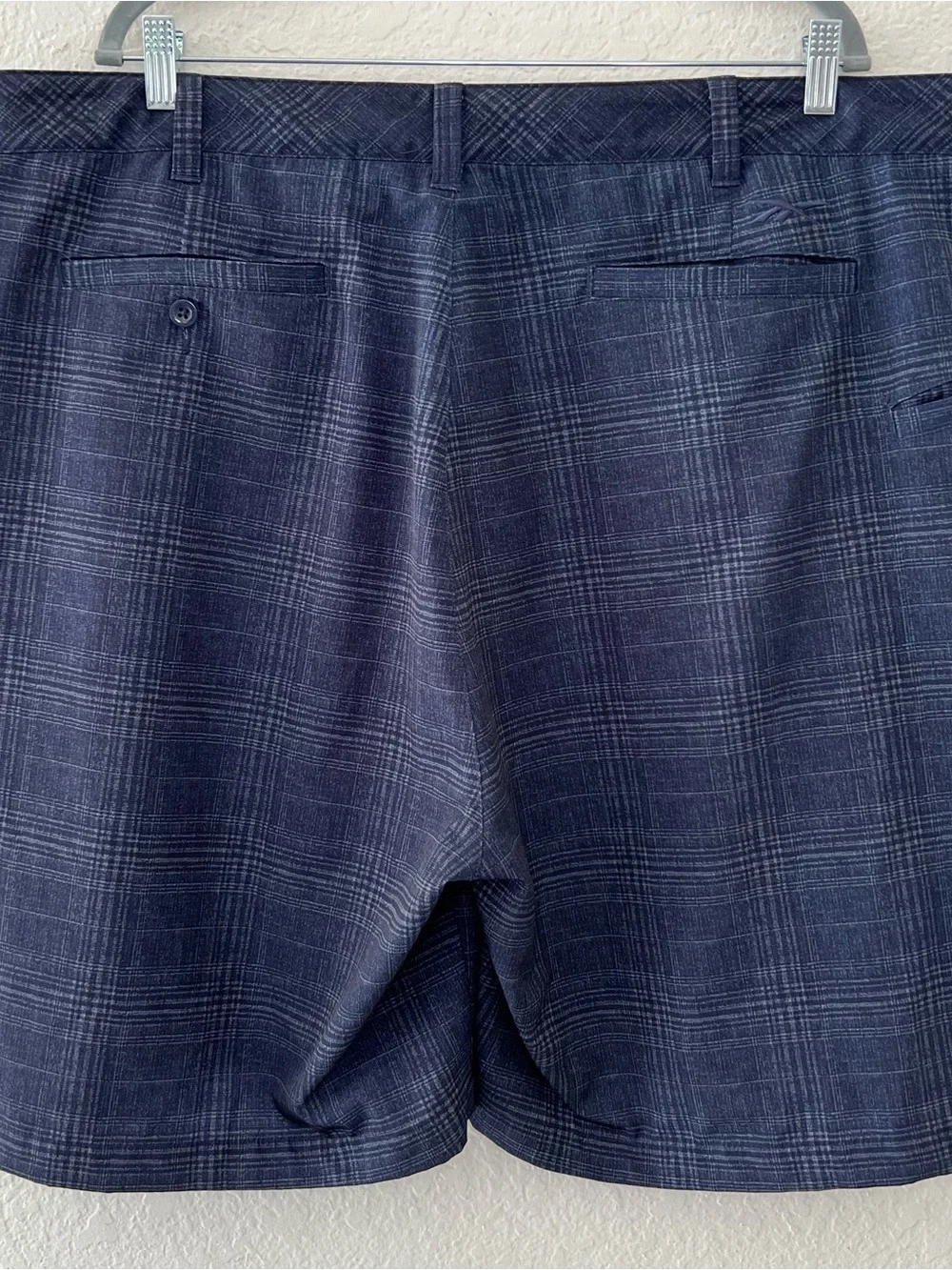 Reebok Golf Men’s Size 46 Blue Plaid Flat Front Shorts Quick Dry -  9.5” Inseam
